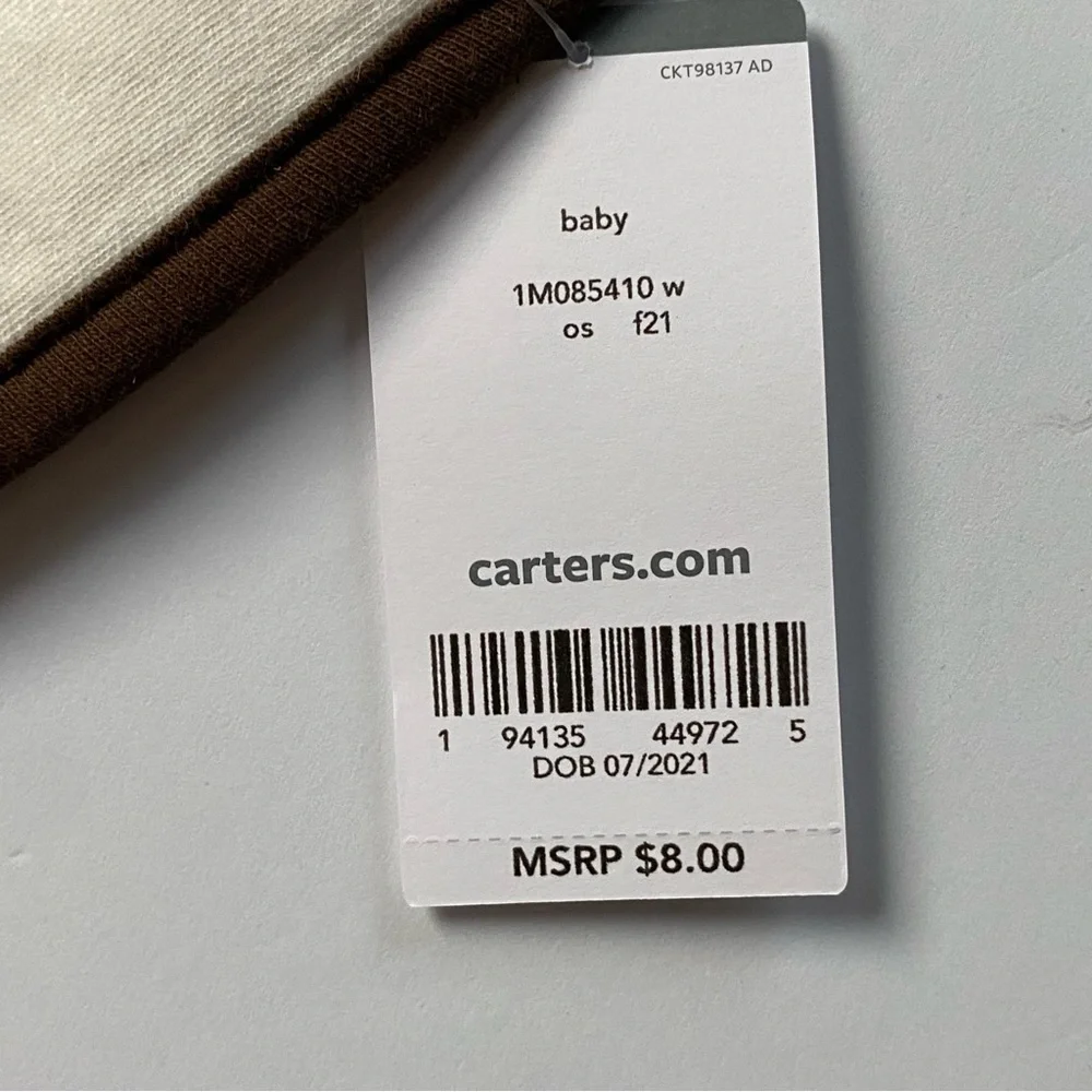 Thanksgiving Bib NWT Infant NEW Carter’s Baby Girls Boys Turkey Brown Orange